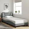 vidaXL Cadre de lit avec tête de lit Gris clair 90x200 cm Tissu