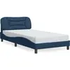 vidaXL Cadre de lit avec tête de lit Bleu 100 x 200 cm Tissu