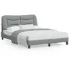 vidaXL Cadre de lit avec tête de lit Gris clair 140x190 cm Tissu