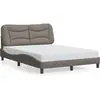 vidaXL Cadre de lit avec tête de lit Taupe 140x190 cm Tissu