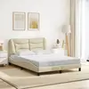 vidaXL Cadre de lit avec tête de lit Crème 140x190 cm Tissu