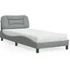 vidaXL Lit avec matelas gris clair 90x190 cm tissu