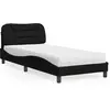 vidaXL Lit avec matelas noir 90x190 cm tissu