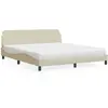 vidaXL Lit avec matelas crème 180x200 cm tissu