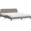 vidaXL Lit avec matelas taupe 180x200 cm tissu