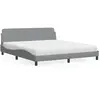 vidaXL Lit avec matelas gris clair 180x200 cm tissu