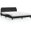 vidaXL Lit avec matelas noir 160x200 cm similicuir