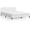 vidaXL Lit avec matelas blanc 160x200 cm similicuir