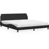 vidaXL Lit avec matelas noir 180x200 cm similicuir