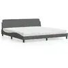 vidaXL Lit avec matelas gris foncé 200x200 cm tissu
