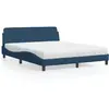 vidaXL Lit avec matelas bleu 160x200 cm tissu