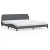 vidaXL Lit avec matelas gris foncé 200x200 cm velours