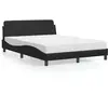 vidaXL Lit avec matelas noir 140x200 cm similicuir