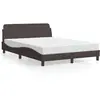 vidaXL Lit avec matelas marron foncé 140x200 cm tissu