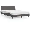 vidaXL Lit avec matelas gris 140x190 cm similicuir
