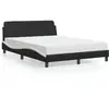 vidaXL Lit avec matelas noir et blanc 140x190 cm similicuir