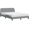 vidaXL Lit avec matelas gris clair 140x190 cm tissu