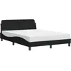 vidaXL Lit avec matelas noir 140x190 cm tissu