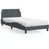 vidaXL Lit avec matelas gris foncé 100x200 cm velours