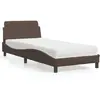 vidaXL Lit avec matelas marron 90x200 cm similicuir