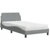 vidaXL Lit avec matelas gris clair 100x200 cm tissu
