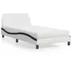 vidaXL Lit avec matelas blanc et noir 100x200 cm similicuir