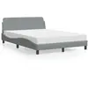 vidaXL Lit avec matelas gris clair 120x200 cm tissu