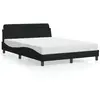 vidaXL Lit avec matelas noir 120x200 cm tissu