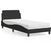 vidaXL Lit avec matelas noir 90x200 cm velours