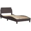 vidaXL Lit avec matelas marron foncé 90x200 cm tissu