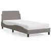vidaXL Lit avec matelas taupe 90x200 cm tissu
