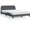 vidaXL Lit avec matelas gris foncé 120x200 cm velours