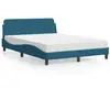 vidaXL Lit avec matelas bleu 120x200 cm velours