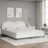 vidaXL Cadre de lit avec tête de lit Blanc 180x200 cm Similicuir