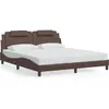 vidaXL Cadre de lit avec tête de lit Marron 180x200 cm Similicuir