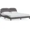 vidaXL Cadre de lit avec tête de lit Gris 180x200 cm Similicuir