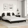 vidaXL Cadre de lit et tête de lit noir et blanc 160x200 cm similicuir