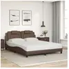 vidaXL Cadre de lit avec tête de lit Marron 160x200 cm Similicuir