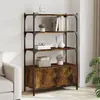 vidaXL Bibliothèque à 3 niveaux chêne fumé 70x30x109,5 cm