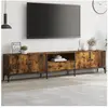 vidaXL Meuble TV à tiroir chêne fumé 200x25x44 cm bois d'ingénierie