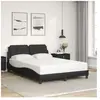 vidaXL Cadre de lit avec tête de lit Noir 140x190 cm Similicuir