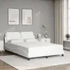 vidaXL Cadre de lit avec tête de lit Blanc 140x200 cm Similicuir
