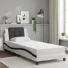 vidaXL Cadre de lit avec tête de lit blanc et noir 90x190cm similicuir