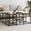 vidaXL Table basse chêne fumé 91x91x40 cm bois d'ingénierie