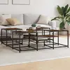 vidaXL Table basse chêne fumé 121x121x40 cm bois d'ingénierie