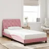 vidaXL Cadre de lit avec tête de lit Rose 100x200 cm Velours