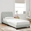 vidaXL Cadre de lit avec tête de lit Gris clair 90x200 cm Velours