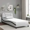 Vidaxl cadre de lit sans matelas blanc et noir 80x200 cm similicuir