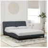 vidaXL Cadre de lit avec tête de lit Gris foncé 160x200 cm Velours