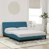 vidaXL Cadre de lit avec tête de lit bleu 160x200 cm velours
